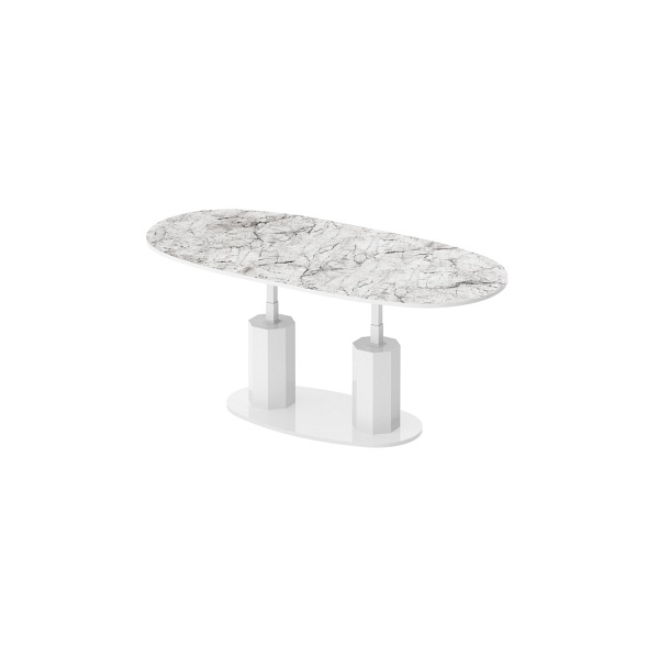 Ławostół rozkładany BARLETTA - Wariant Kolorystyczny: Marble White HG+Biały HG - Hubertus